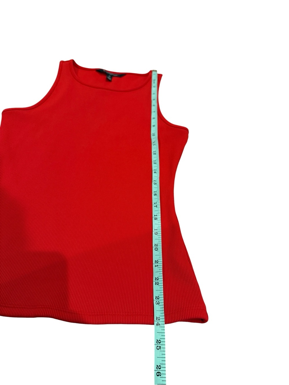WHBM Forme Ribbed Stretch Tank in Bright Red - Picture 6 of 9